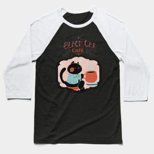 Black Cat Café Baseball T-Shirt